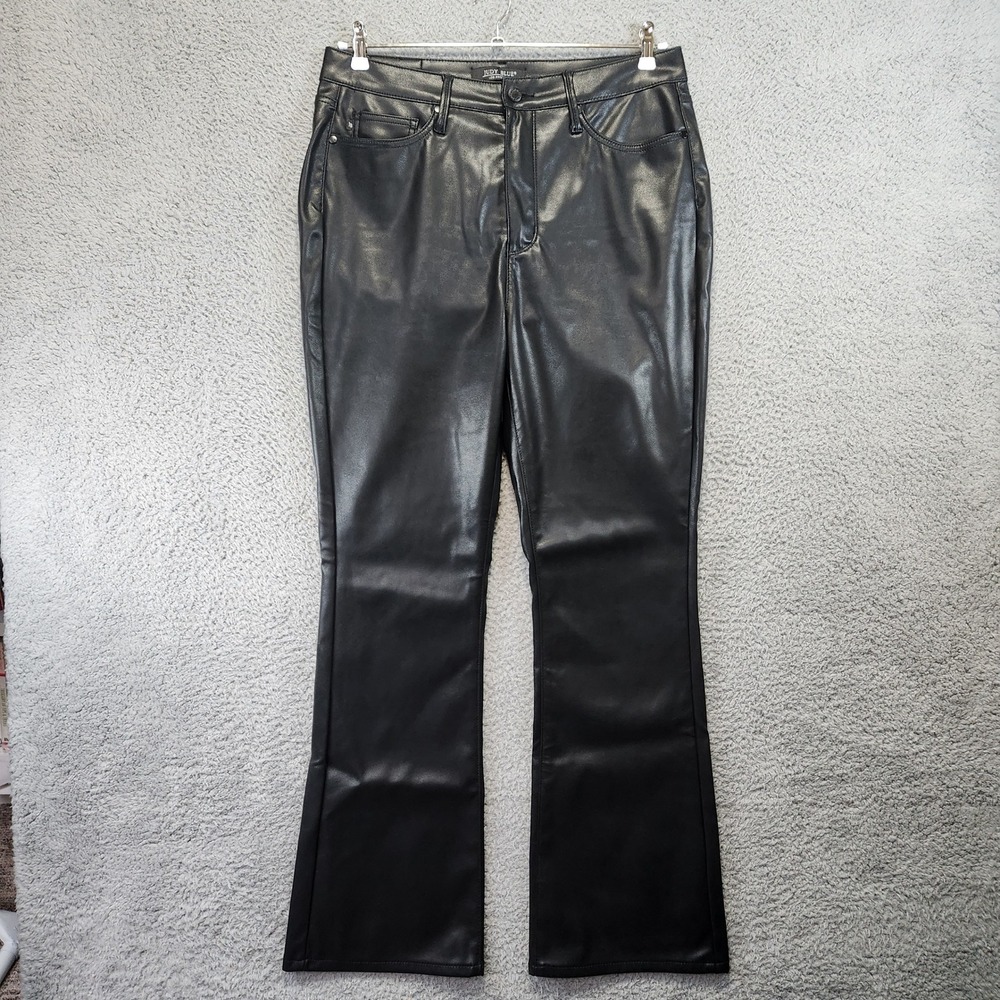 Judy‎ Blue Faux Leather Bootcut Flare Pants Womens 13/31 (Fits 34x32) High Rise